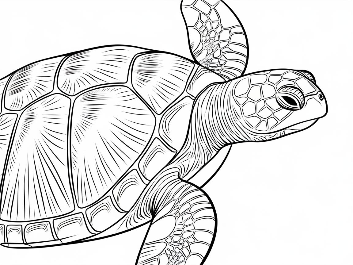 Detail Dive with This Exquisite Sea Turtle Illustration