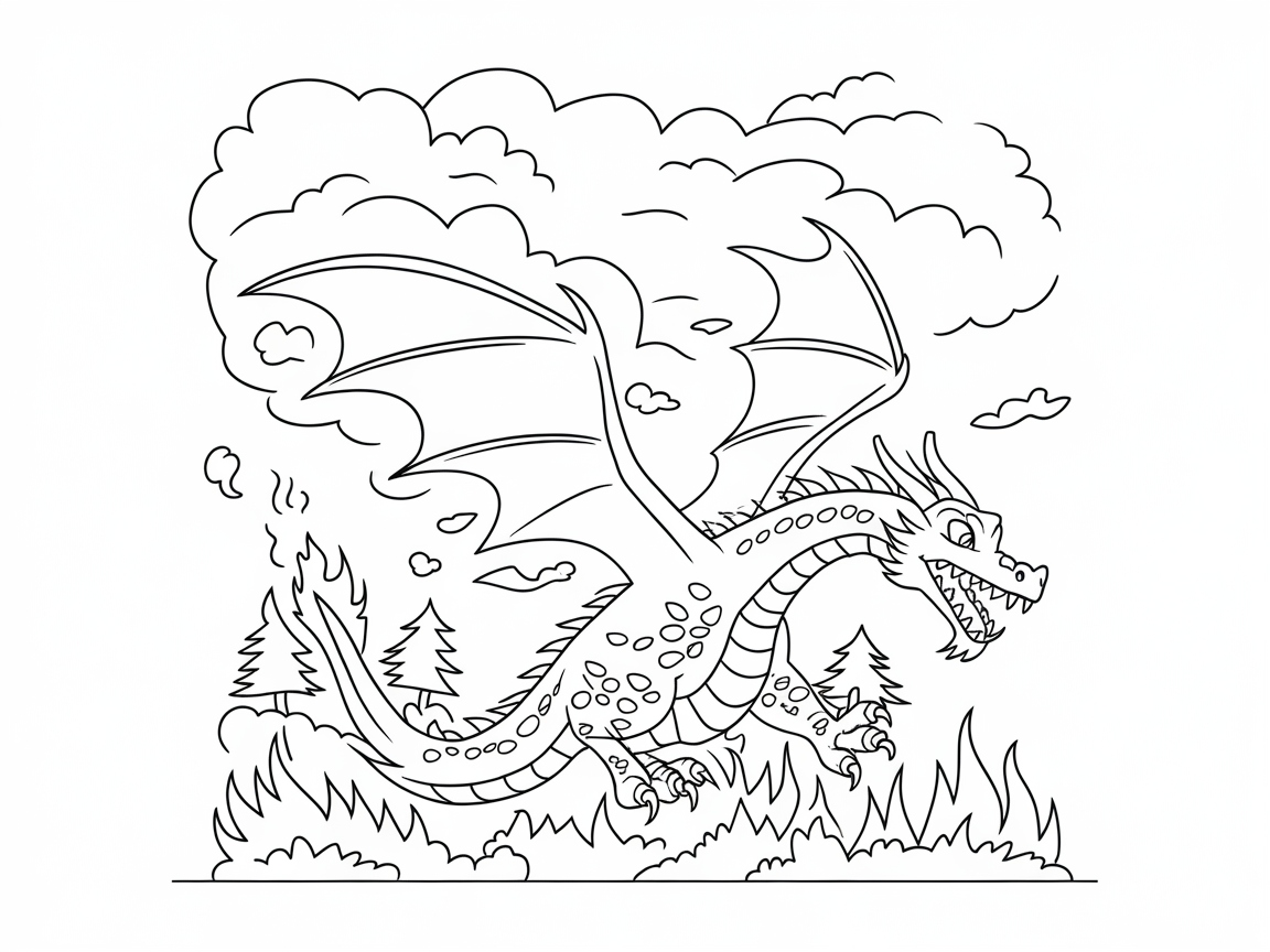 Fiery Fun: Dragon Dancing Through Flames