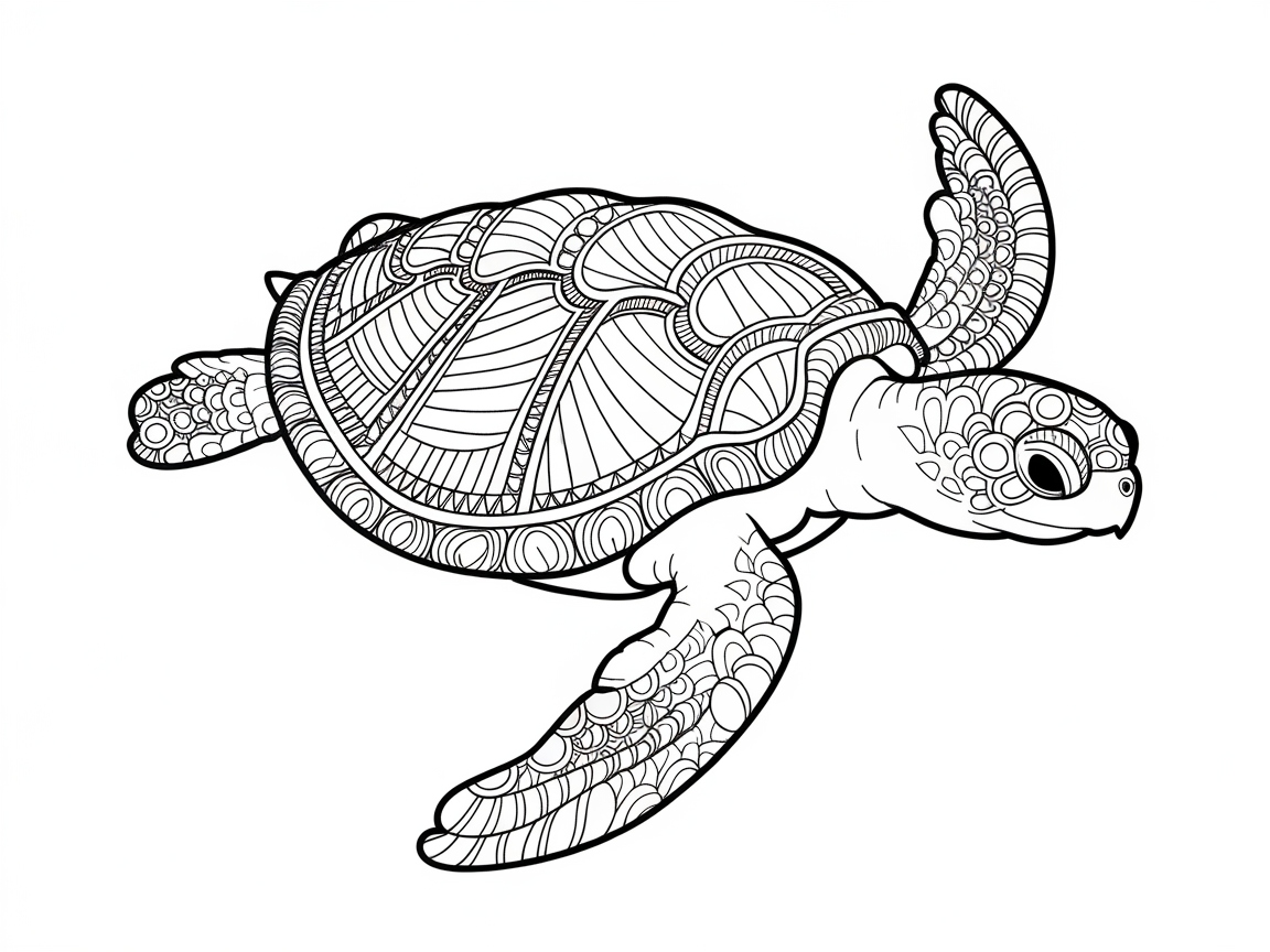 Explore the Intricate Patterns of This Majestic Sea Turtle