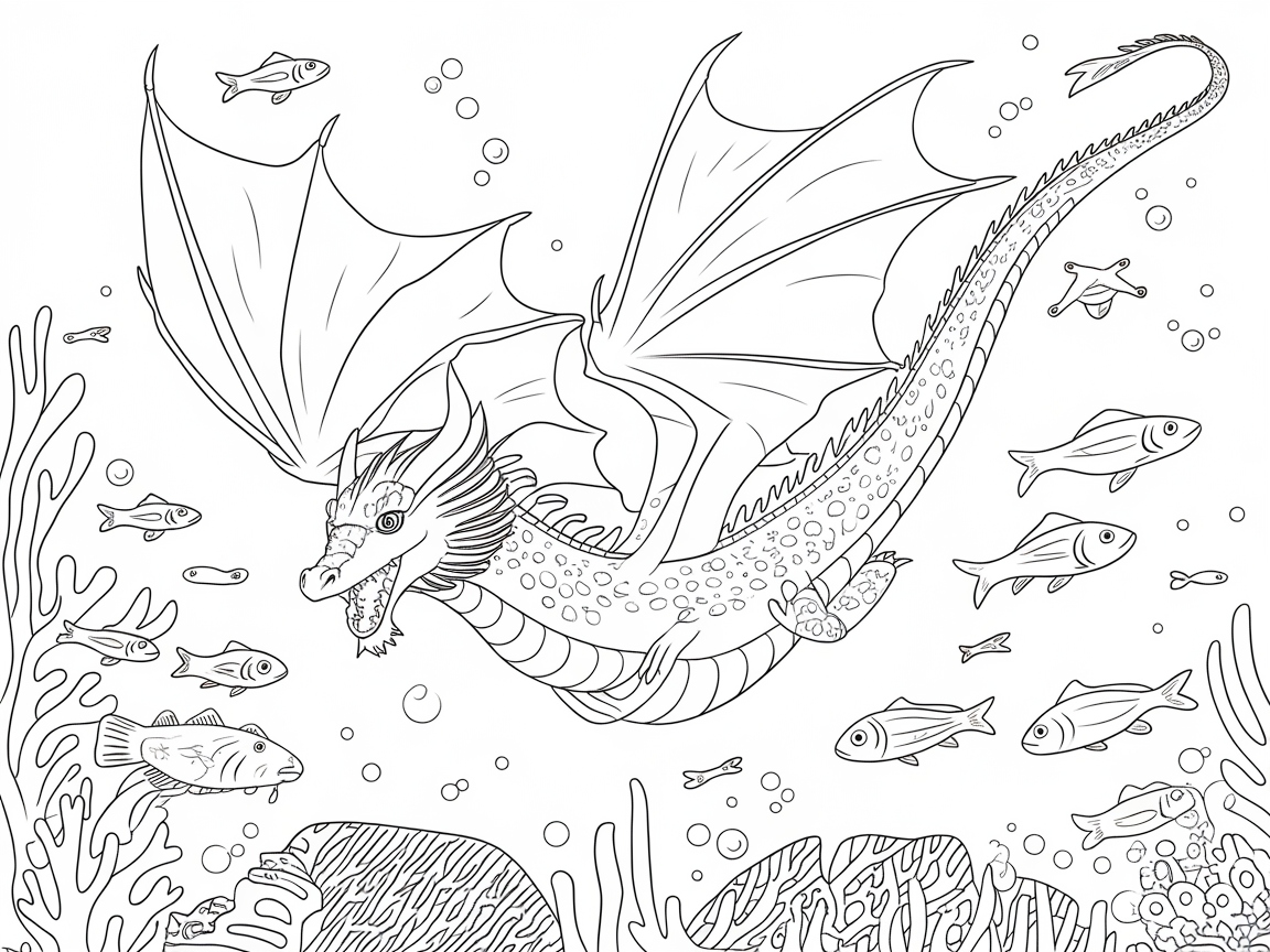 Underwater Dragon Adventure with Marine Friends