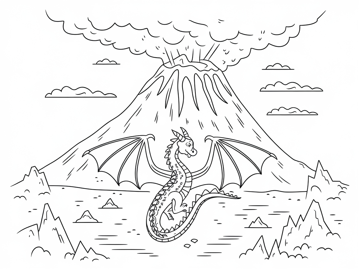 Volcanic Dragon Rising from the Ashes