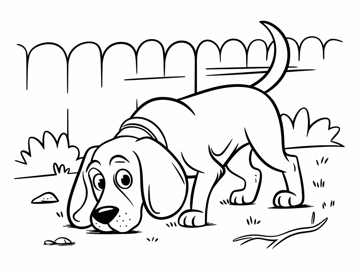 Discover the Curious Pup in the Garden