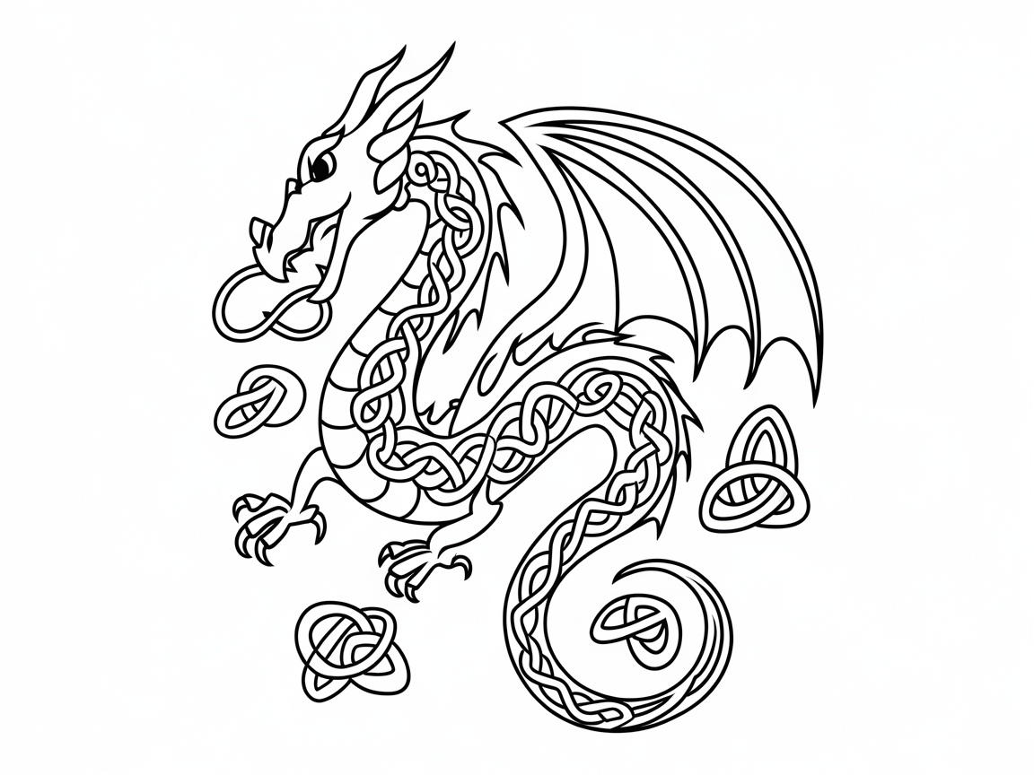 Celtic Dragon with Intricate Knotwork