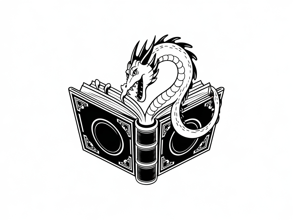 Dragon Emerging from a Magical Tome