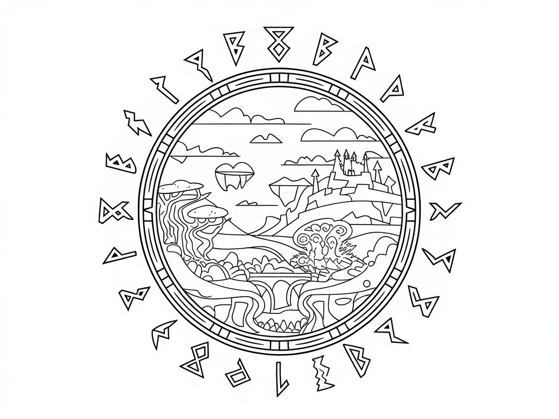 Unlock Mysteries with This Rune-Circle Fantasy Landscape