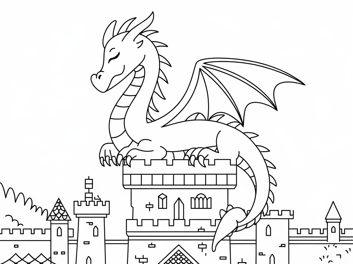 Charming Castle Sentinel: A Dragon