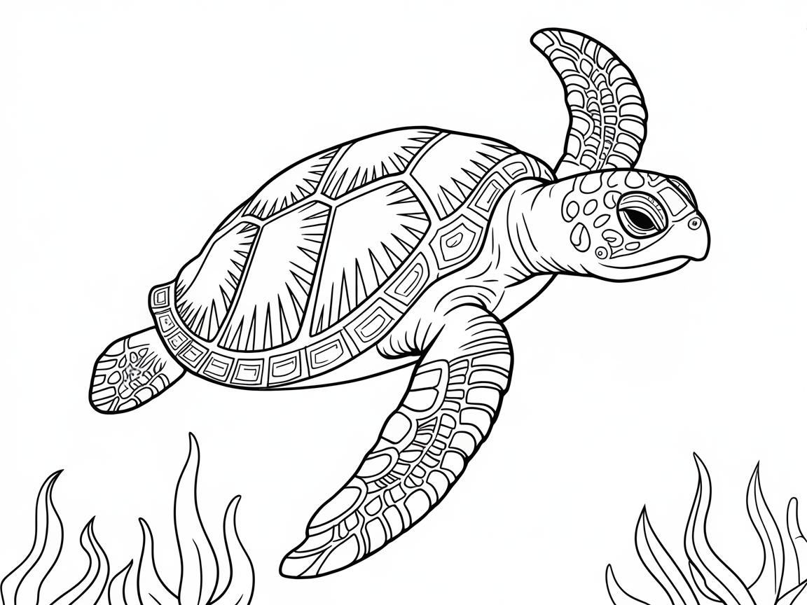 Intricate Sea Turtle Majestic Journey