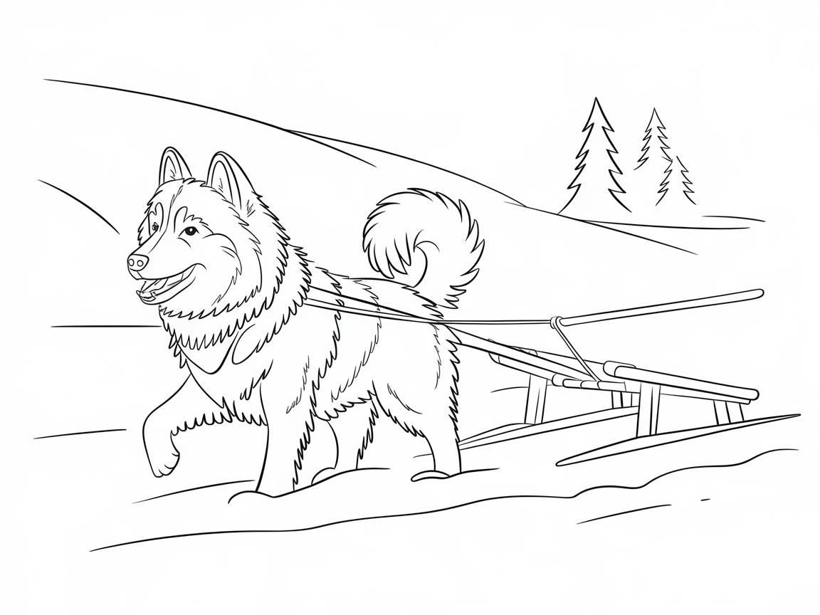 Sled Dog Adventure in a Snowy Landscape