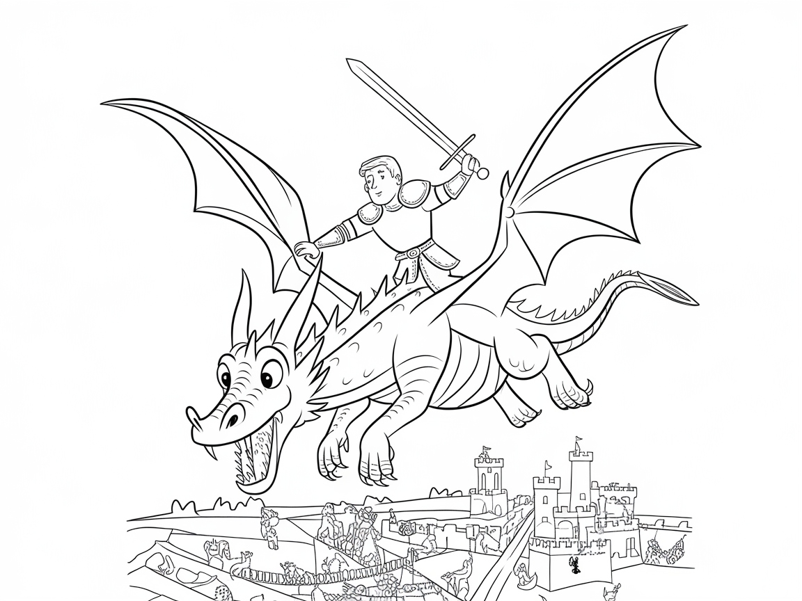 Epic Adventure with a Knight and Dragon