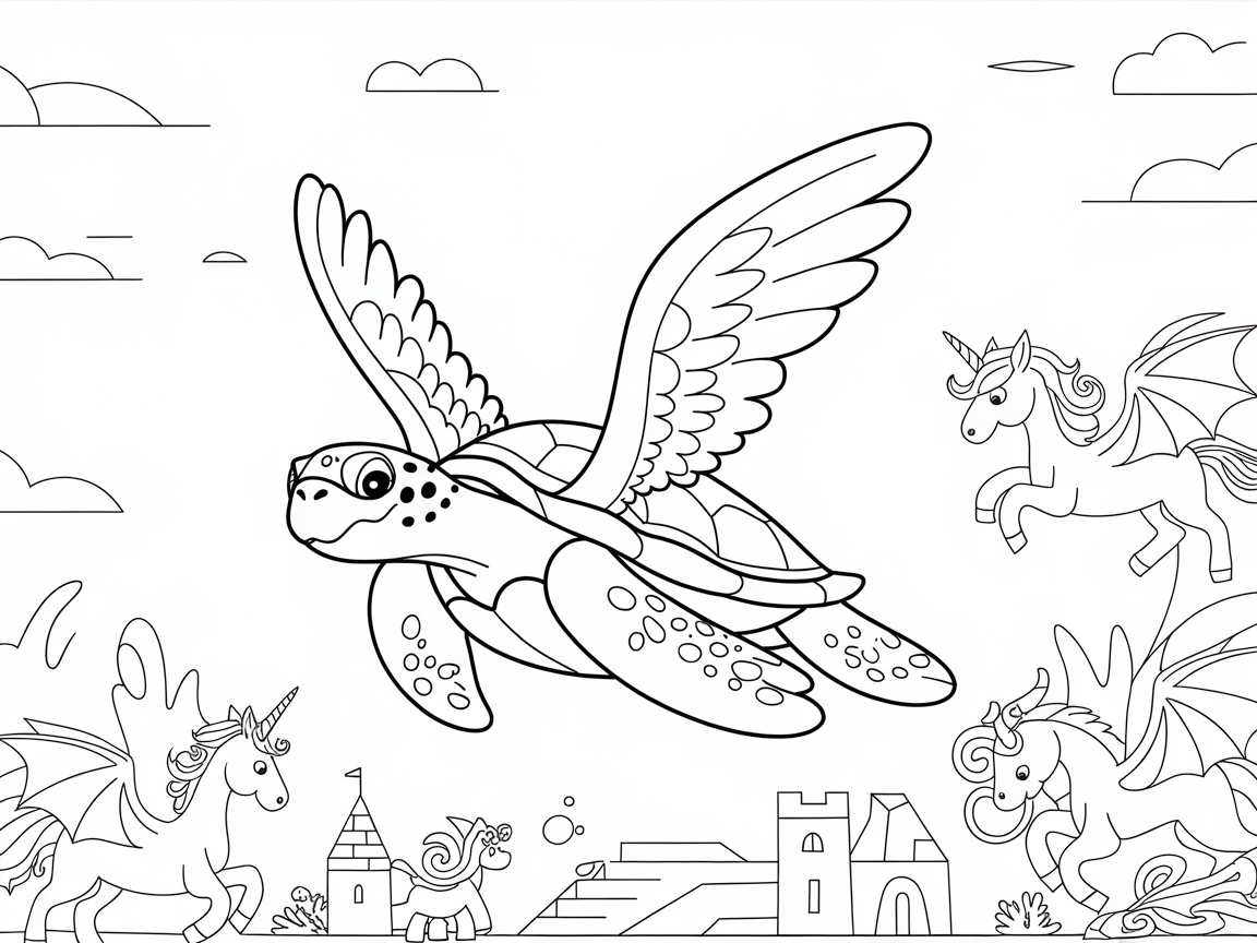 Soar Through Fantasy Skies with This Winged Sea Turtle