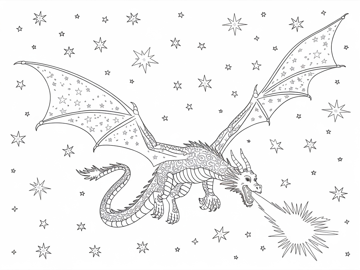 Starry Sky Dragon Breathing Fire