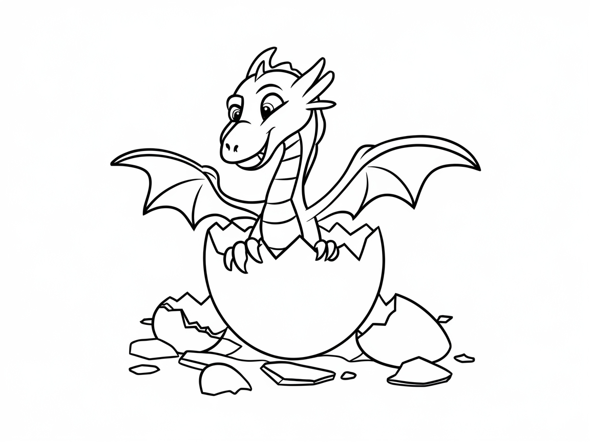 Hatch Into Fun with This Baby Dragon Coloring Page