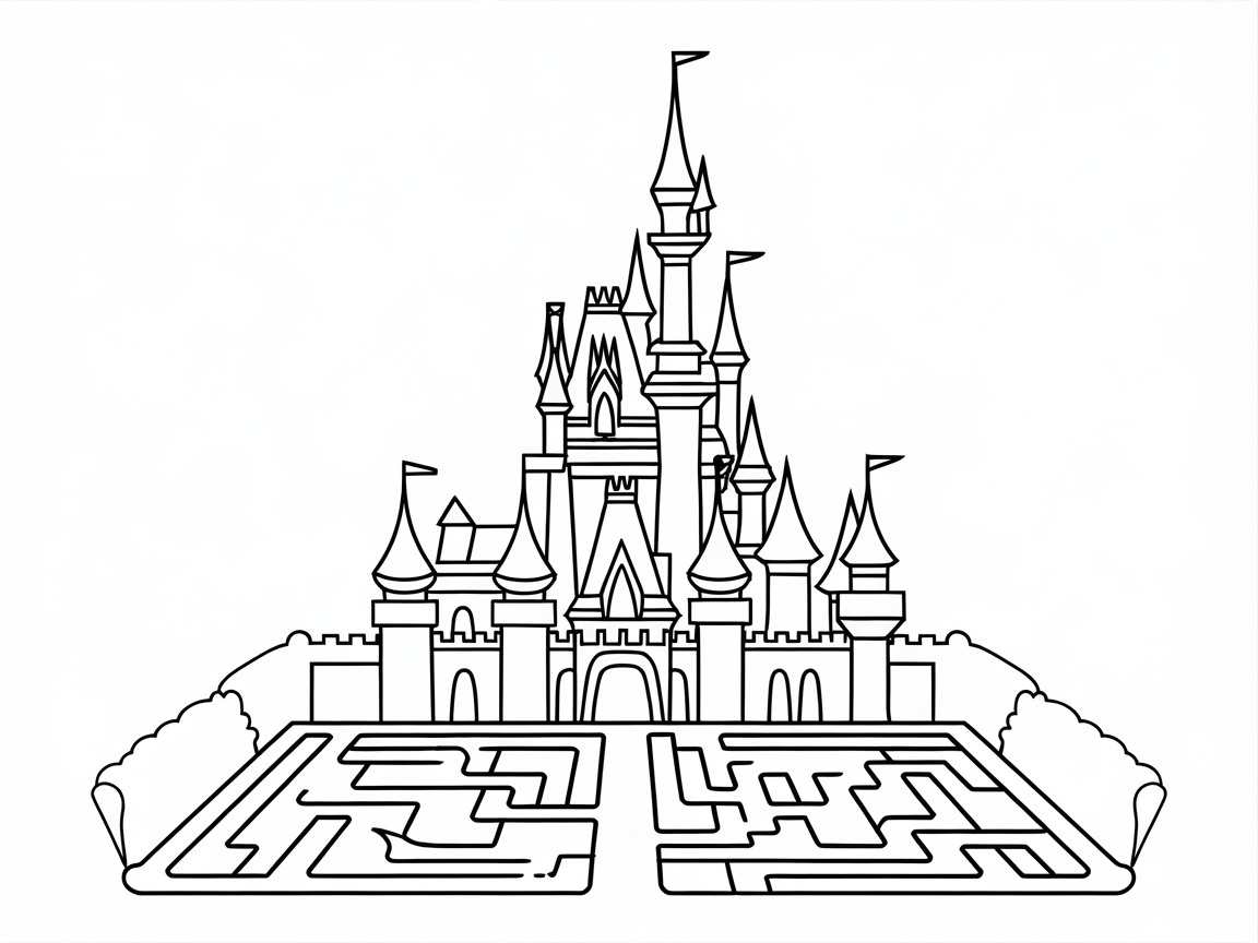 Navigate the Castle Maze: Fantasy Coloring Adventure