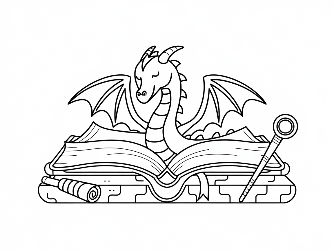 Enchanting Dragon Guardian of Knowledge