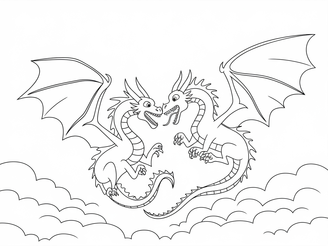 Dance of the Duel Dragons in the Sky