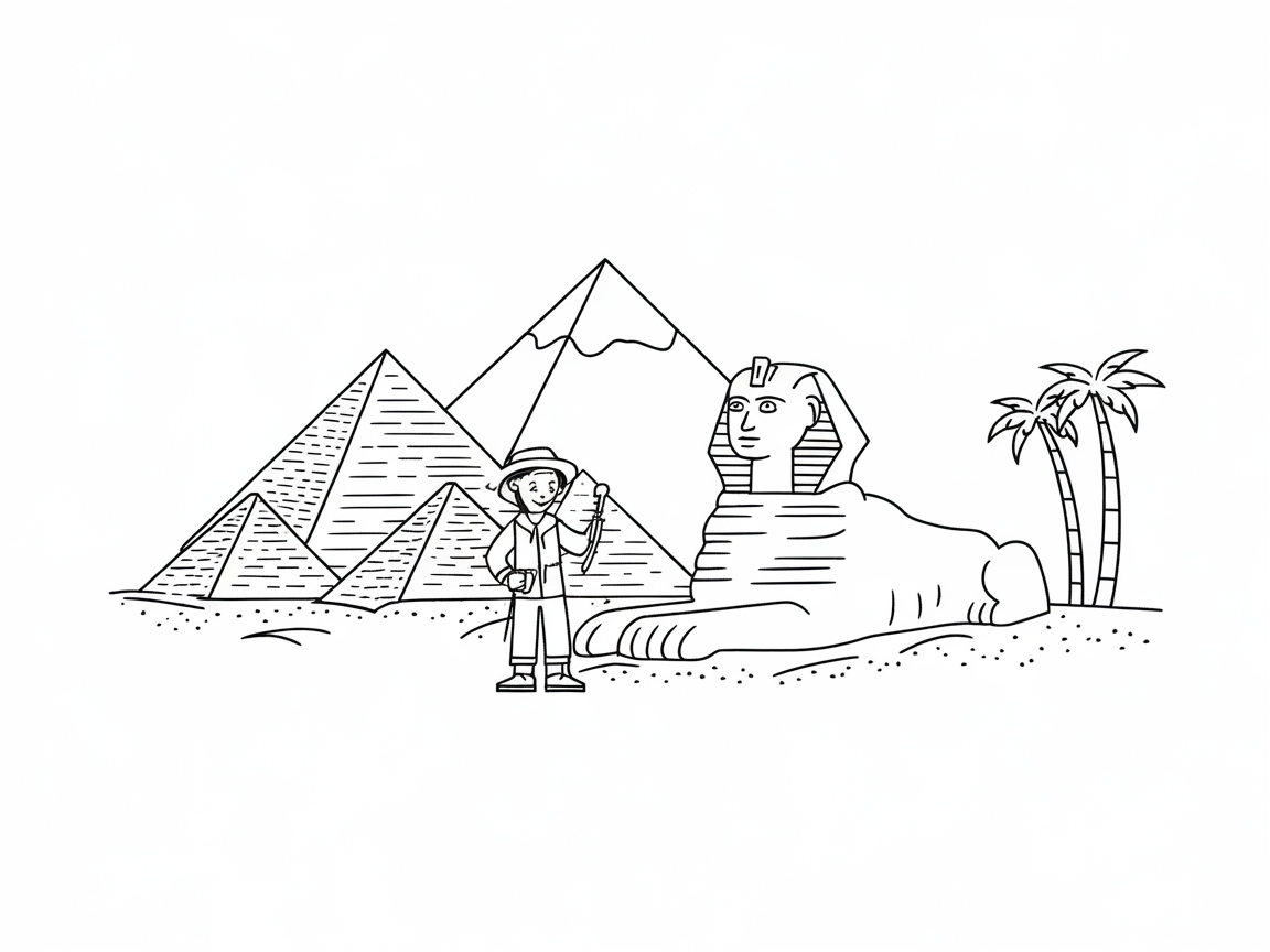 Explore Ancient Wonders with This Sphinx and Pyramid Scene