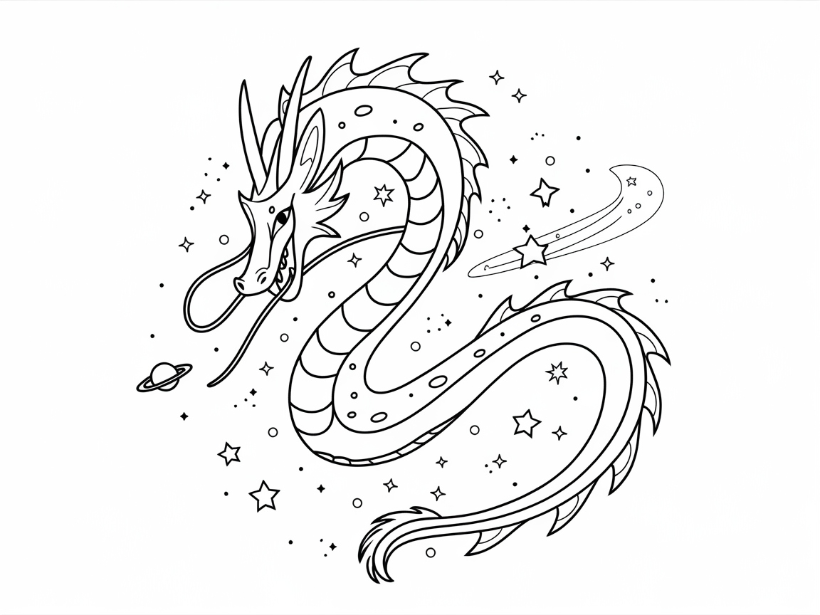 Celestial Dragon Dancing Among the Stars