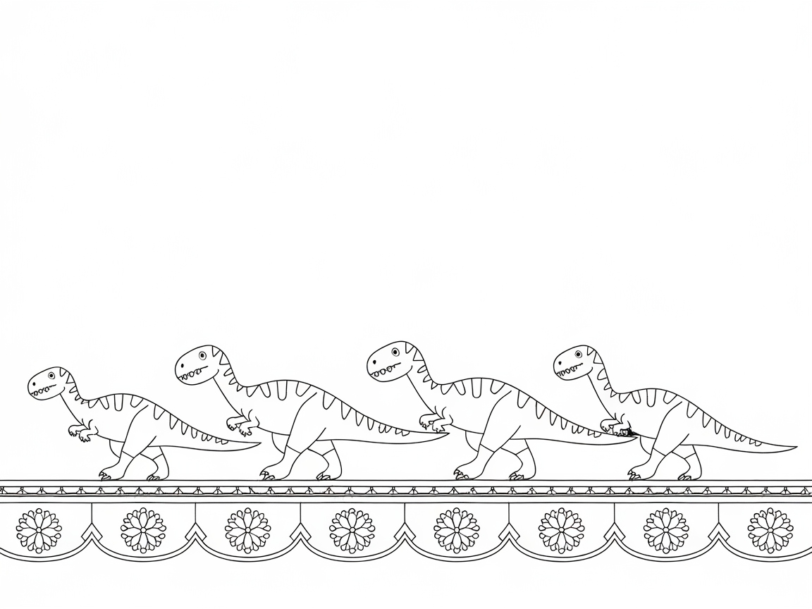 Charming Dinosaur Parade With Adorable Details
