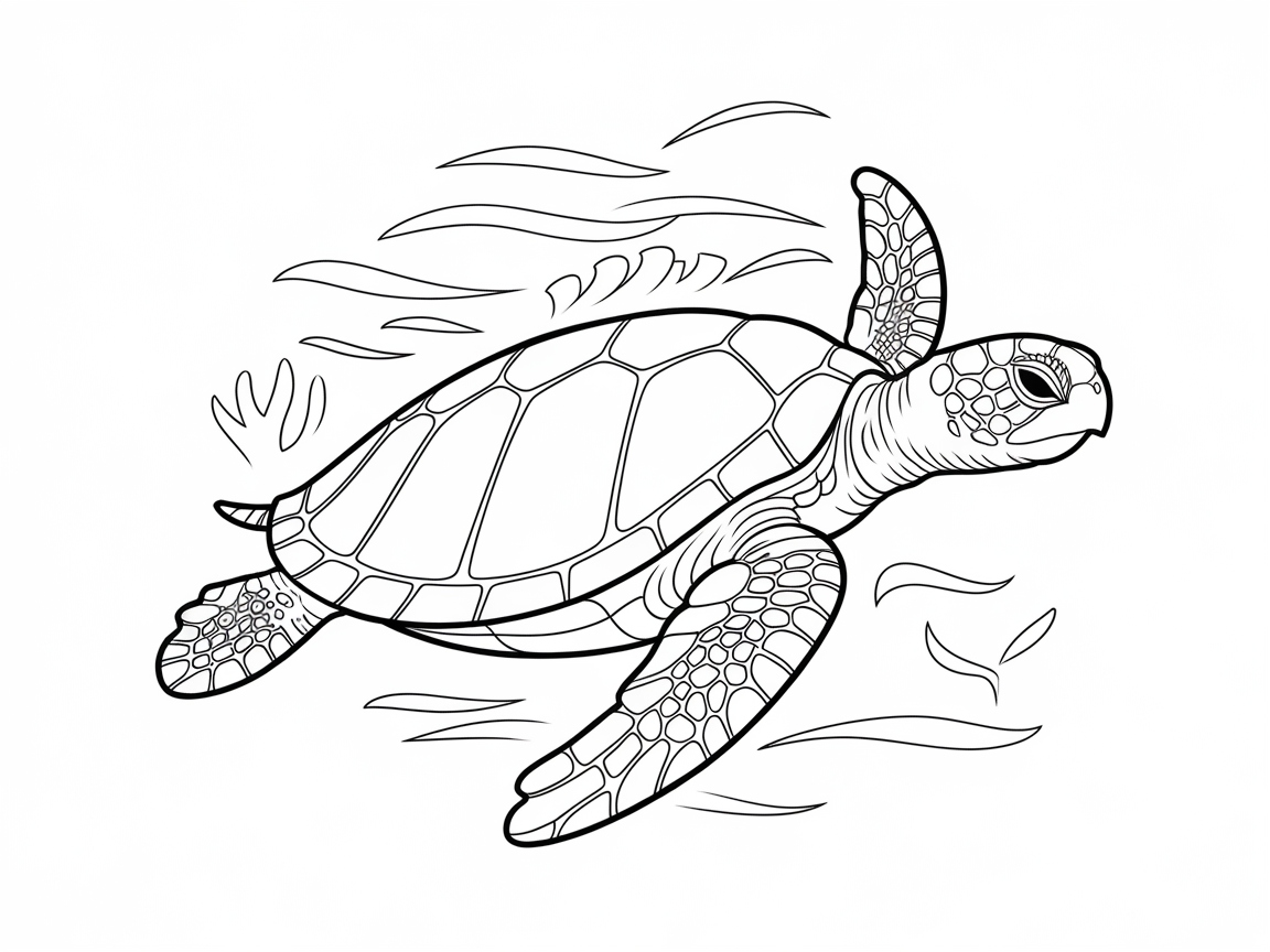 Graceful Sea Turtle in Motion