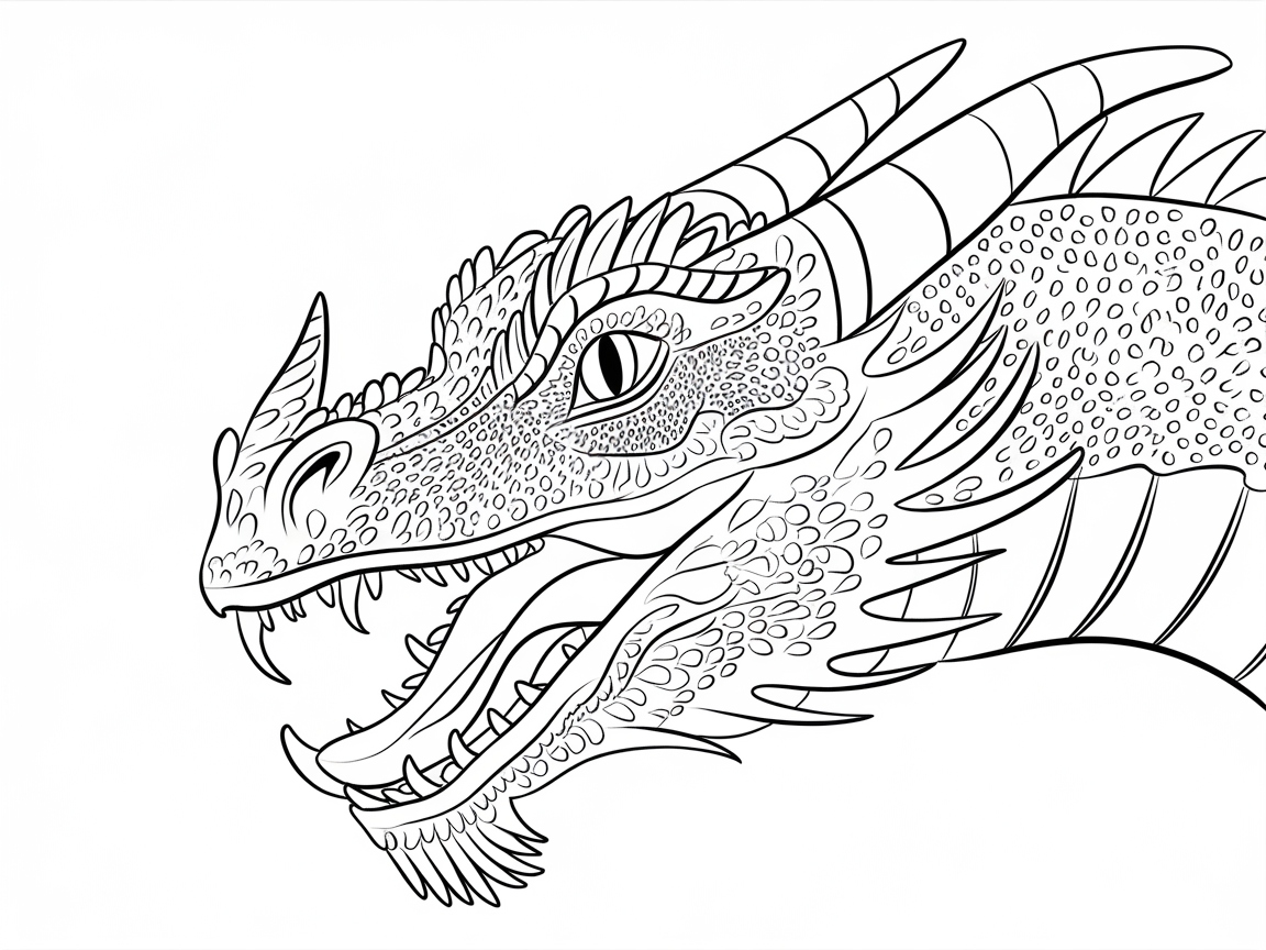 Intricate Dragon Head with Expressive Features