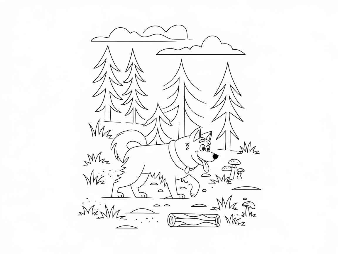 Adventurous Pup Explores the Forest