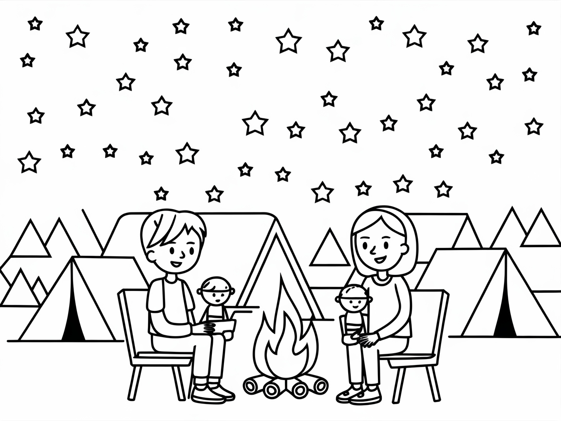 Stargazing Fun at the Campfire with This Charming Scene