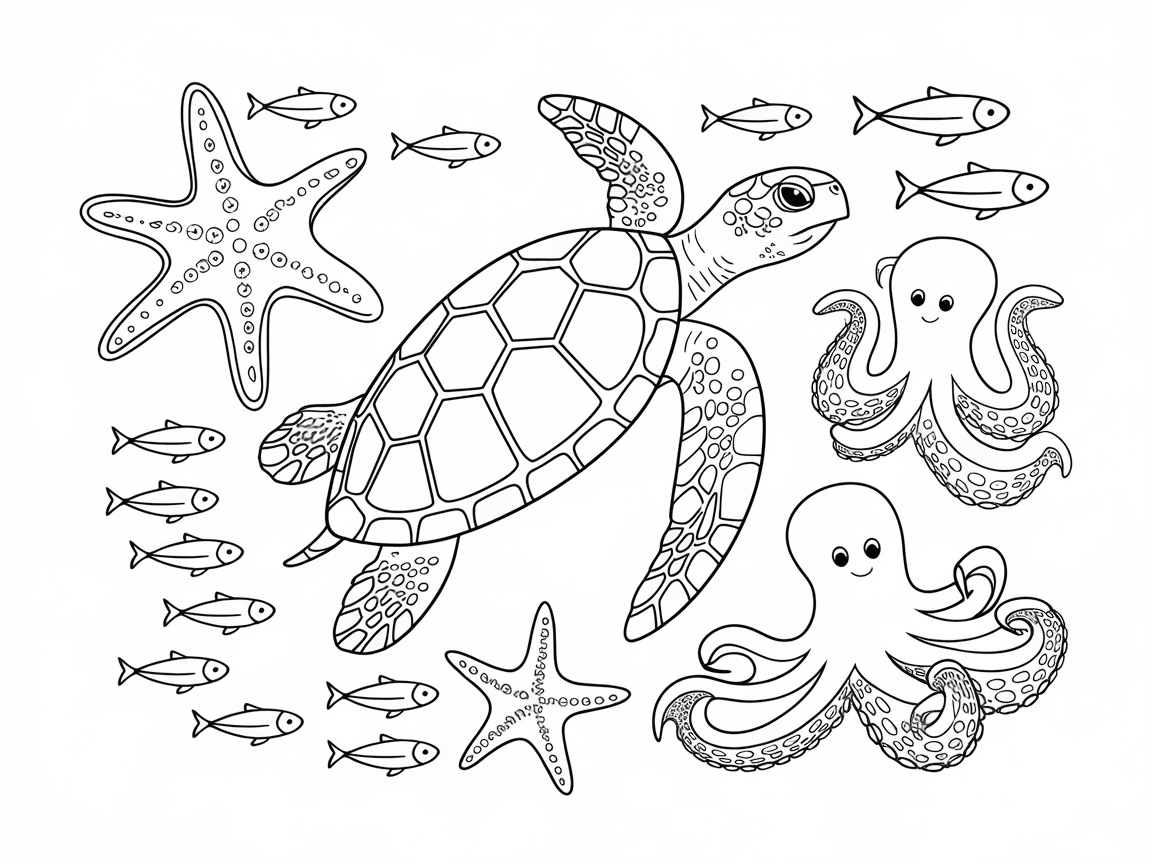 Underwater Adventure with Delightful Ocean Friends