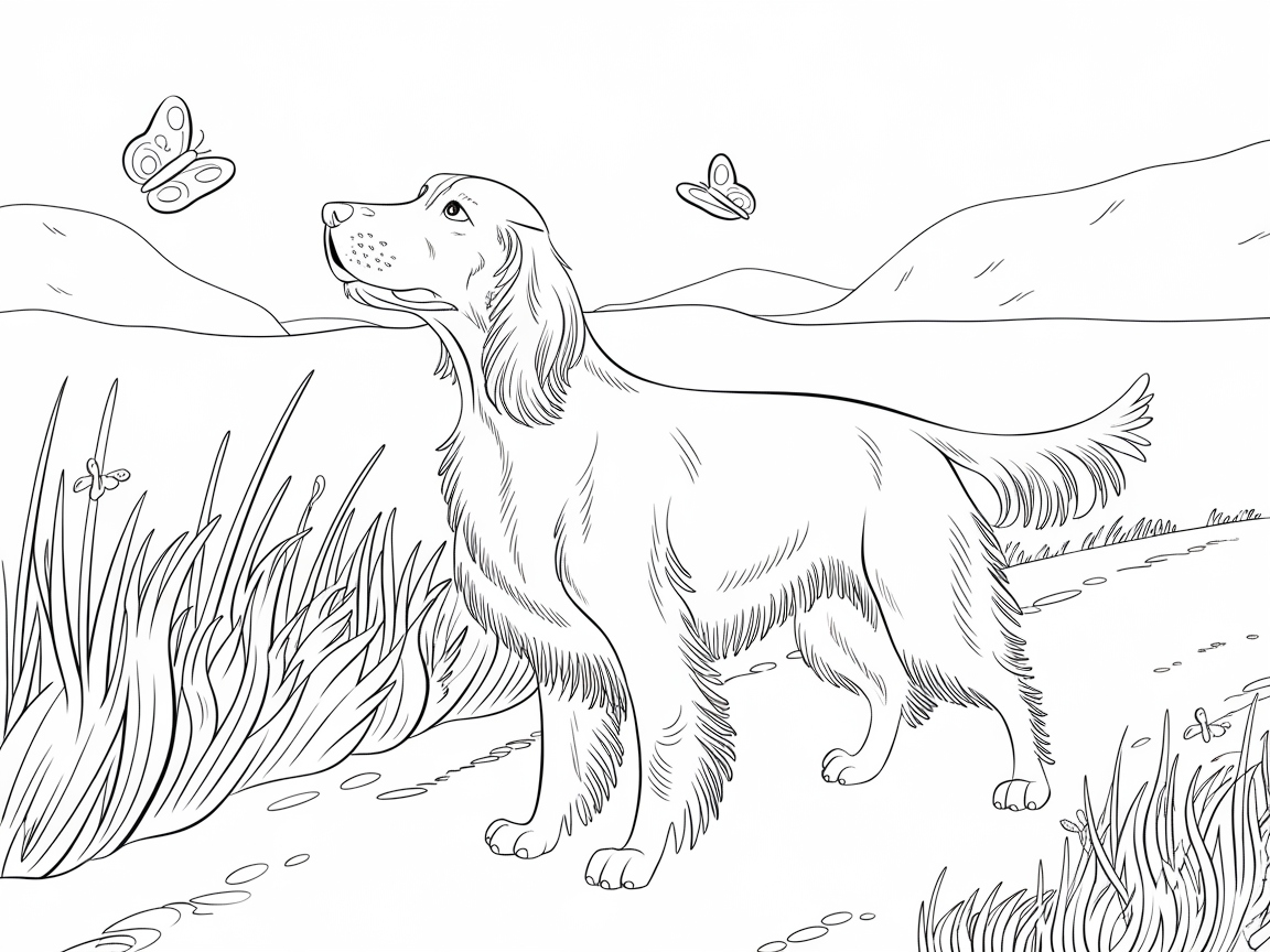 Charming Dog Stroll in a Scenic Meadow