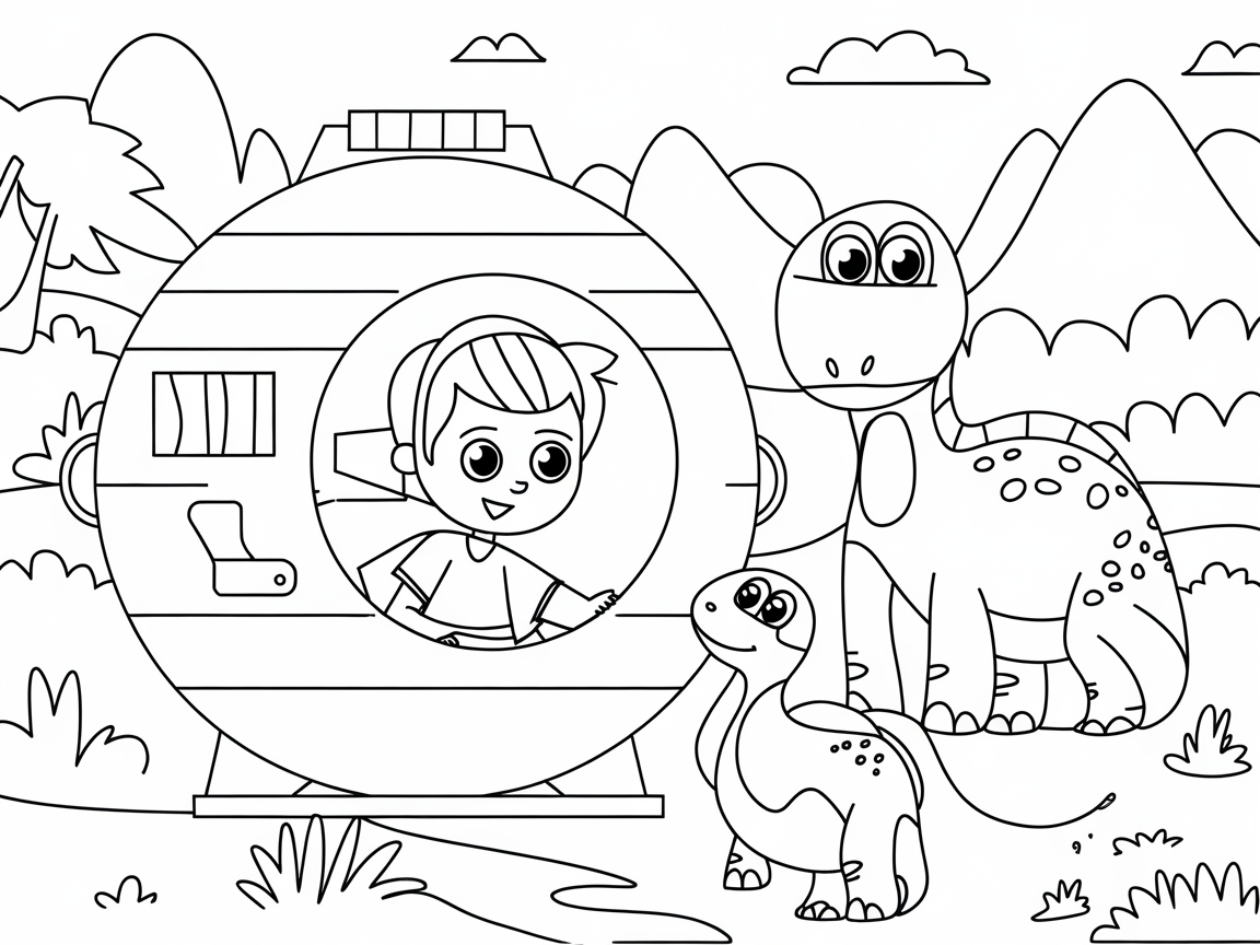 Journey to the Land of Dinosaurs with This Fun Scene