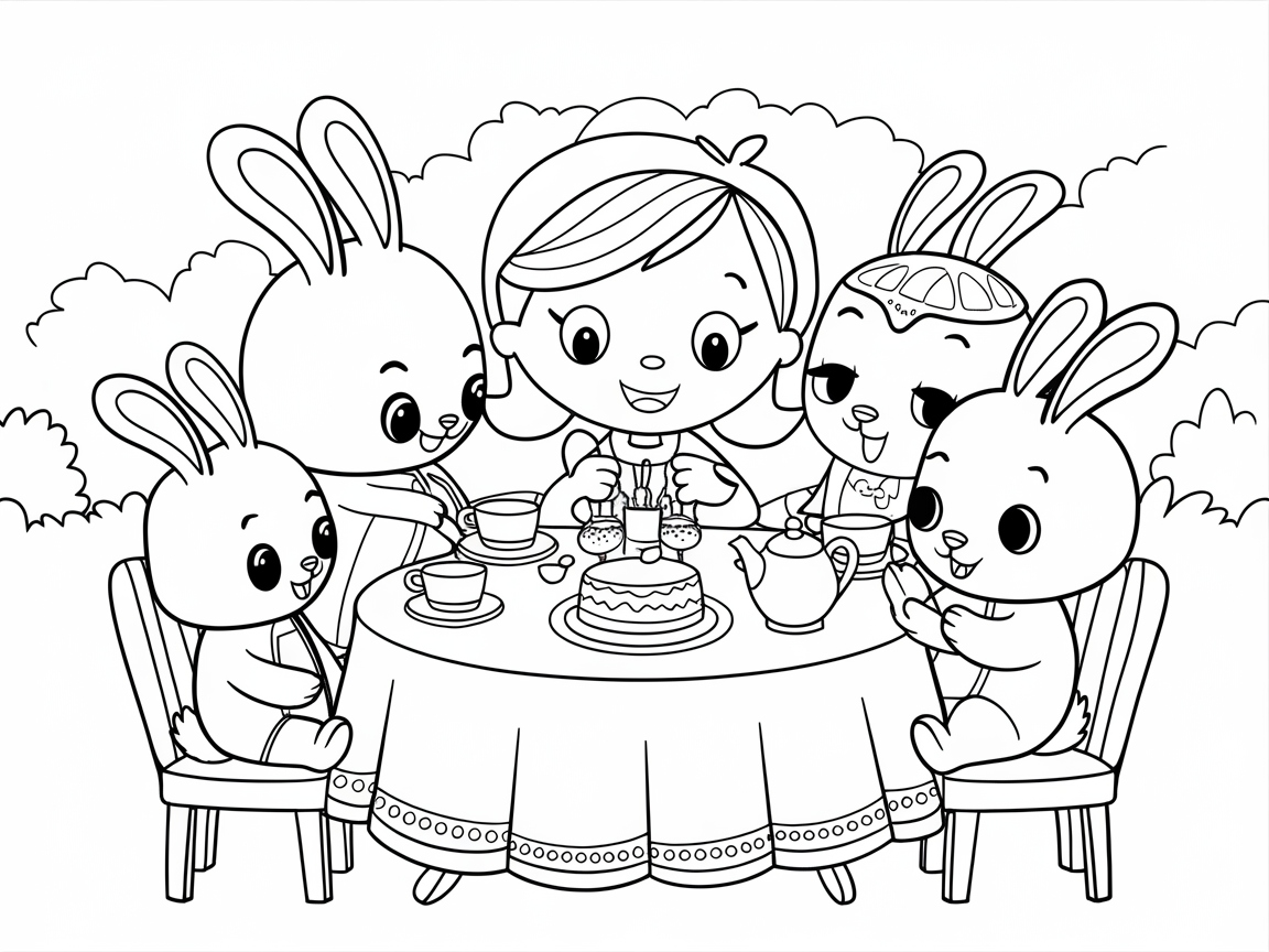 Join a Whimsical Tea Party with Bunny Friends