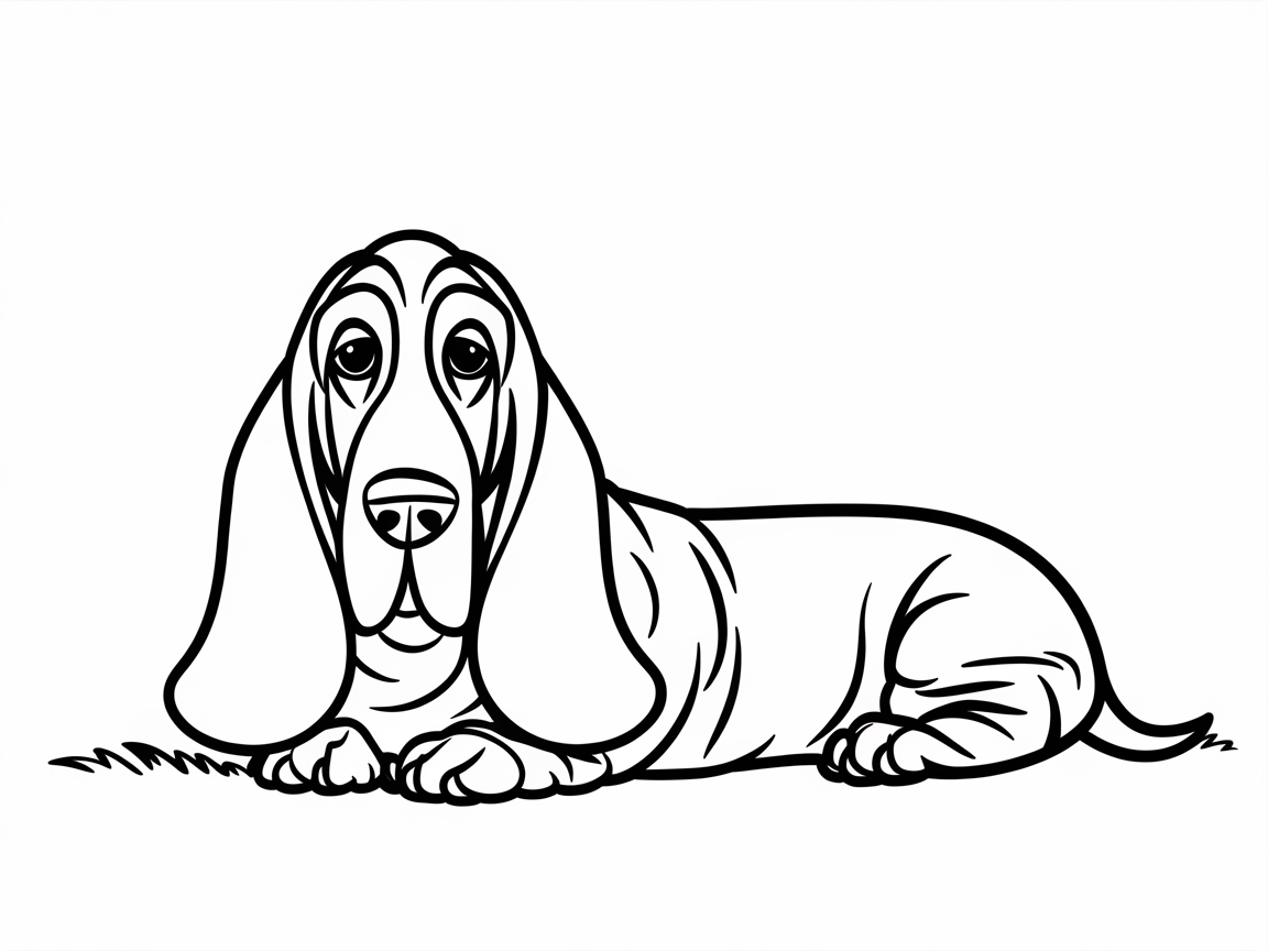 Color a Laid-Back Basset Hound