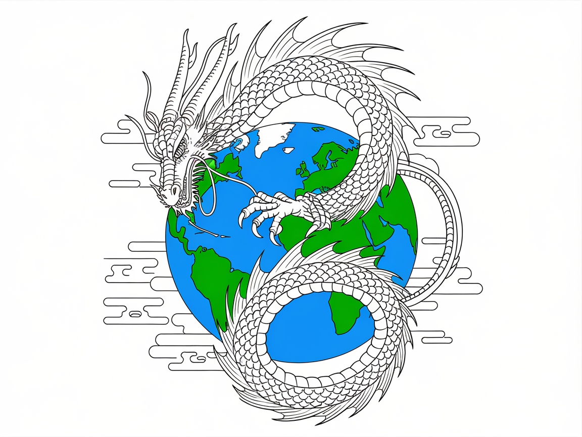 Global Dragon Embracing the Earth