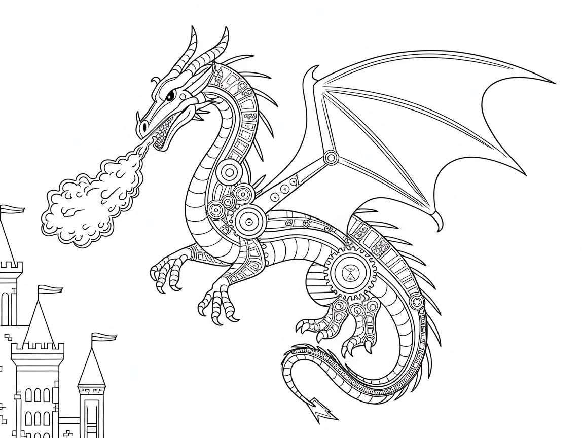 Mechanical Marvel: Dragon Over Castle