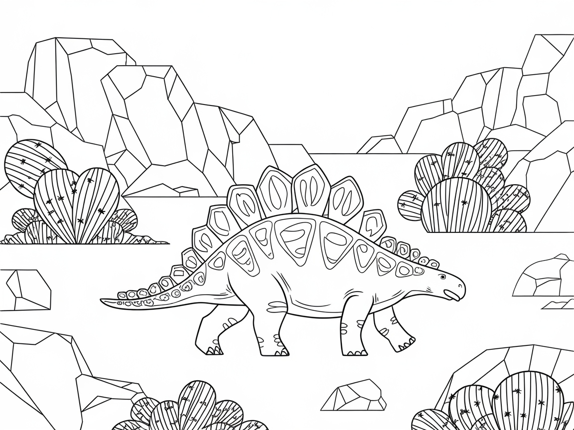Journey Through a Desert with This Stegosaurus Scene