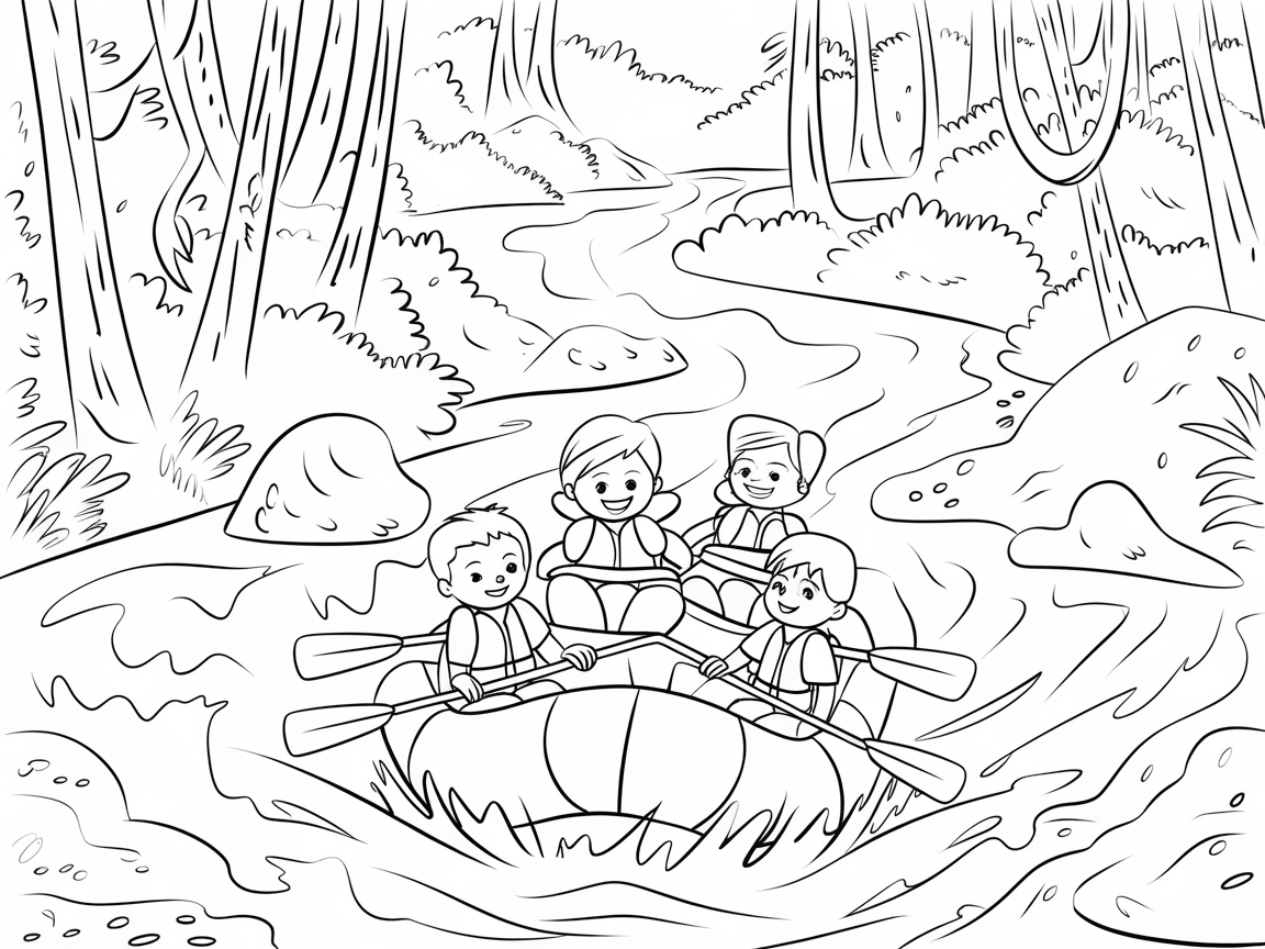 Navigate Rapids with This Exciting River Rafting Scene