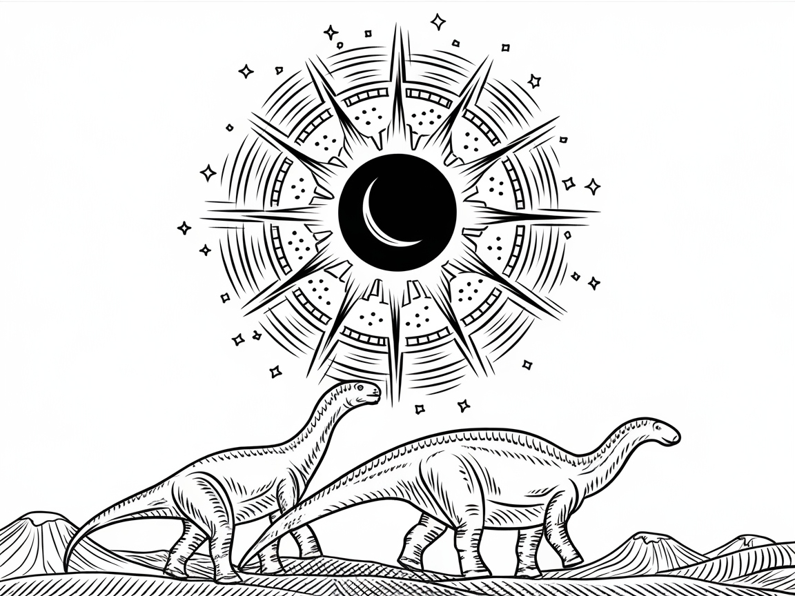 Lunar Dinosaurs: A Celestial Coloring Experience