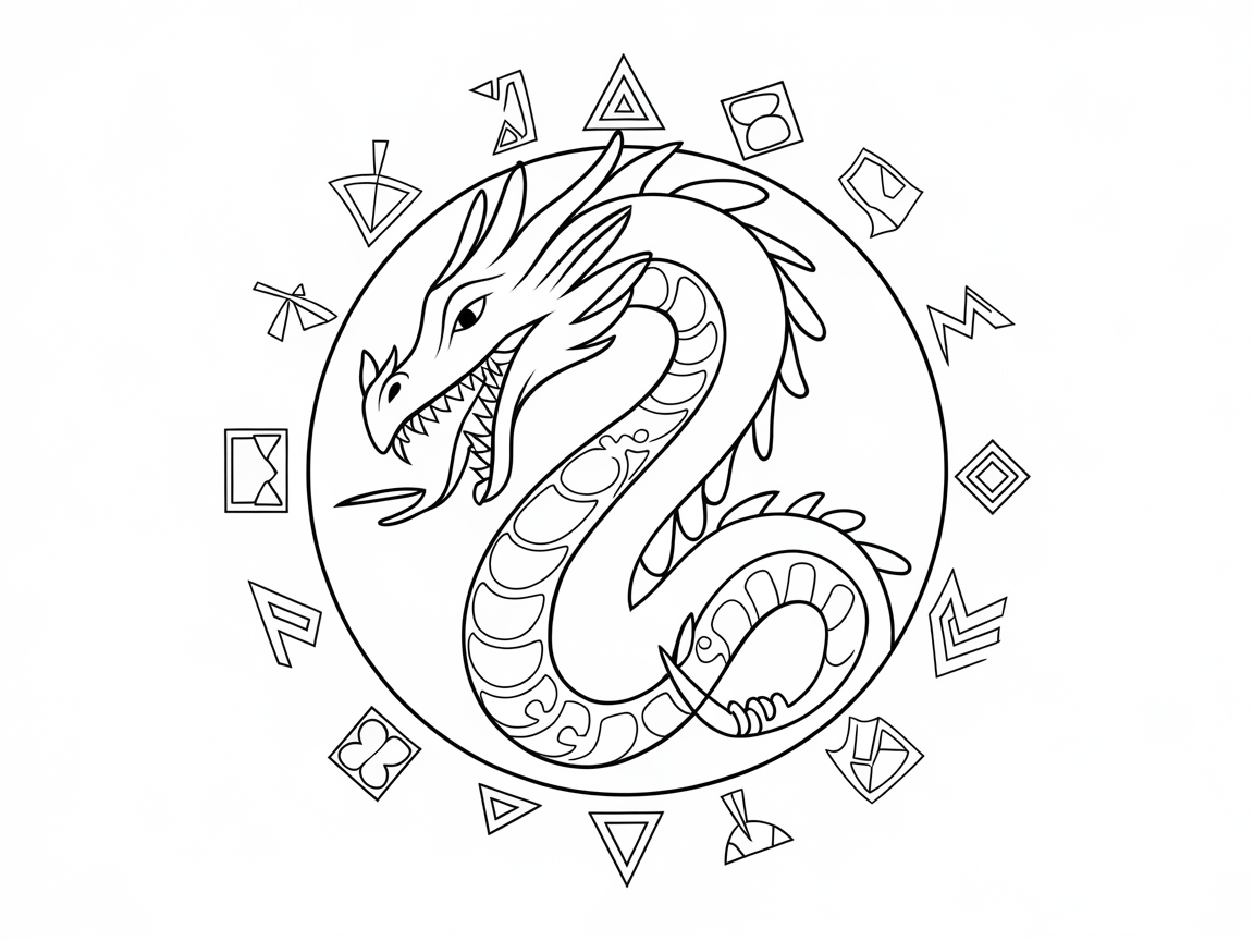Unleash Mystical Power with This Rune-Encircled Dragon