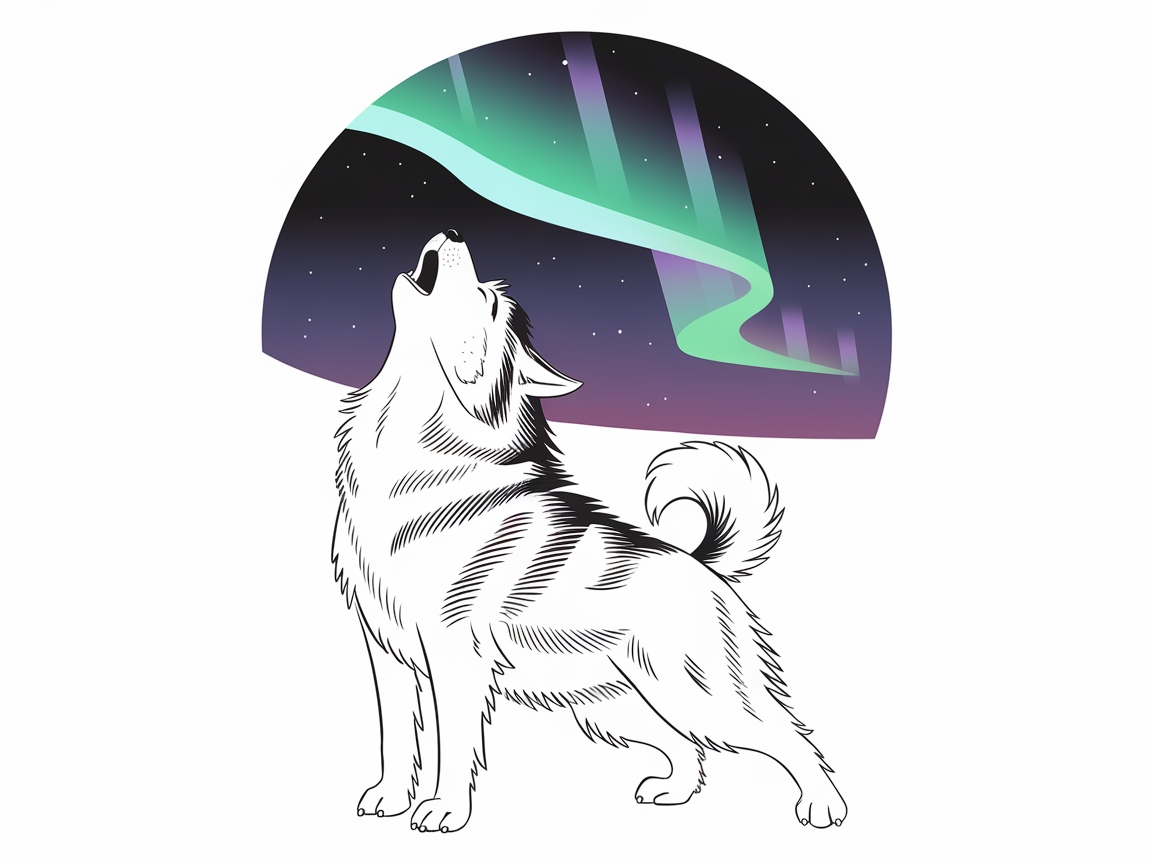 Capture the Magic of the Northern Lights with This Howling Husky