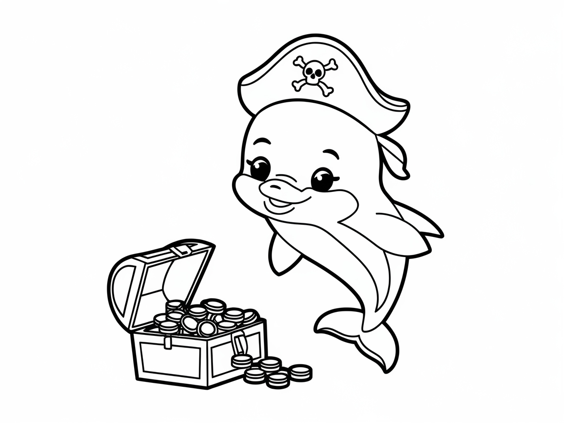 Ahoy Matey! Pirate Dolphin Coloring Adventure