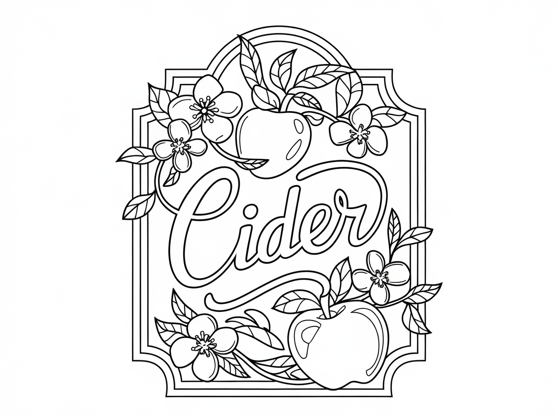 Floral Elegance in a Cider Label Design