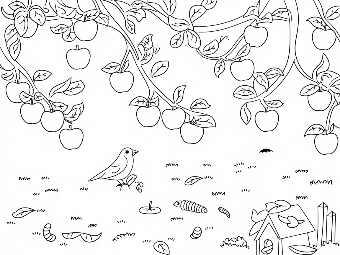 Color a Day in the Life of the Orchard