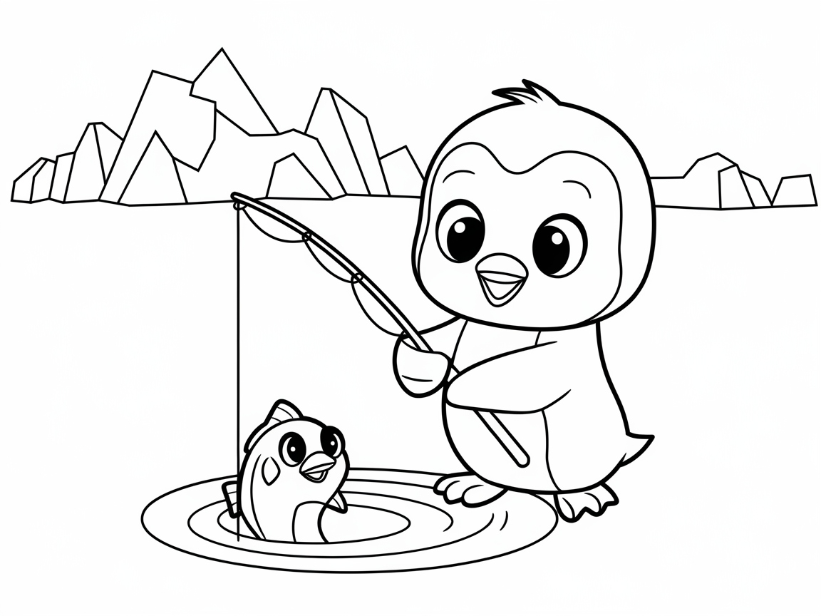 Catch the Excitement with This Fishing Penguin