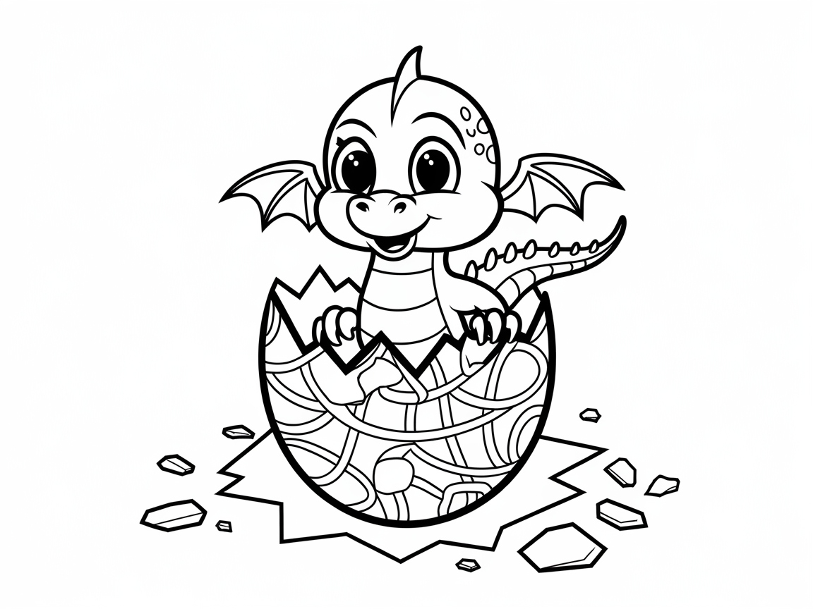Adorable Baby Dragon Hatching Scene