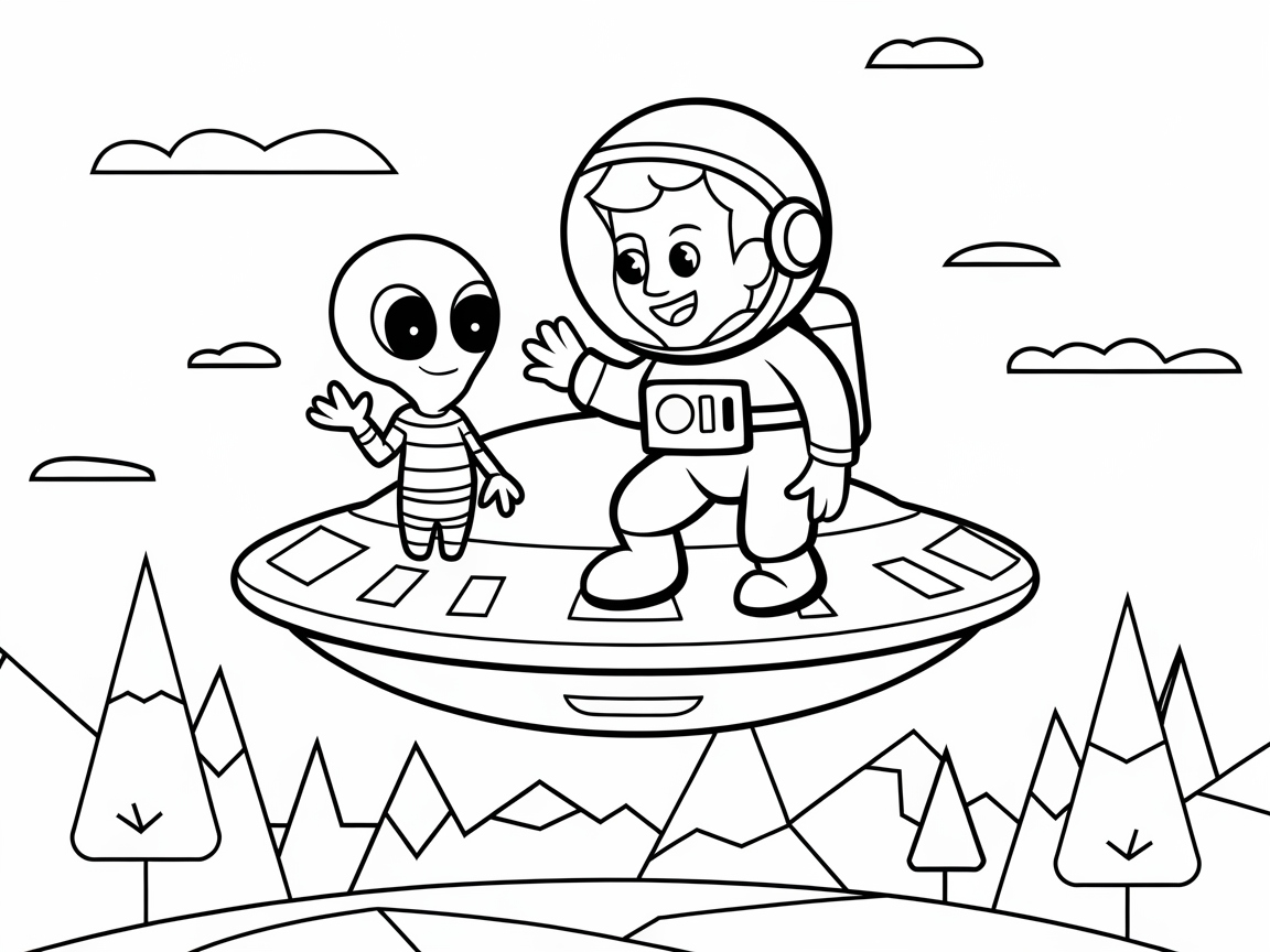 Alien Encounter on a Flying Saucer