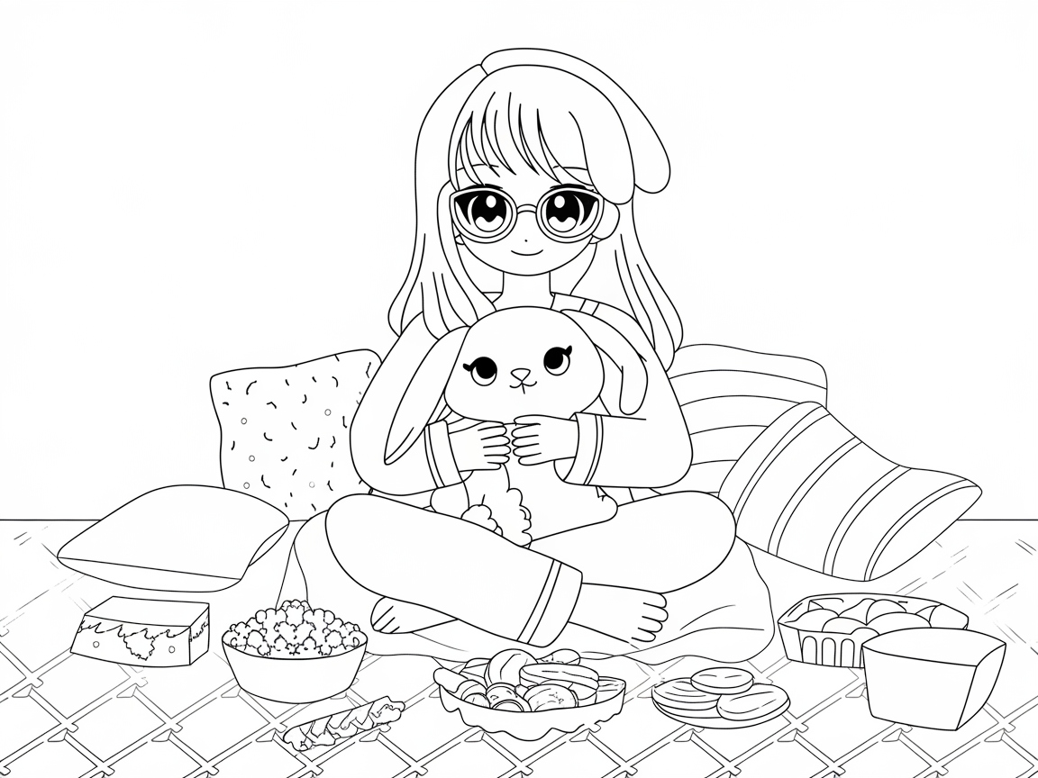 Cuddle Up with This Cozy Anime Girl Scene