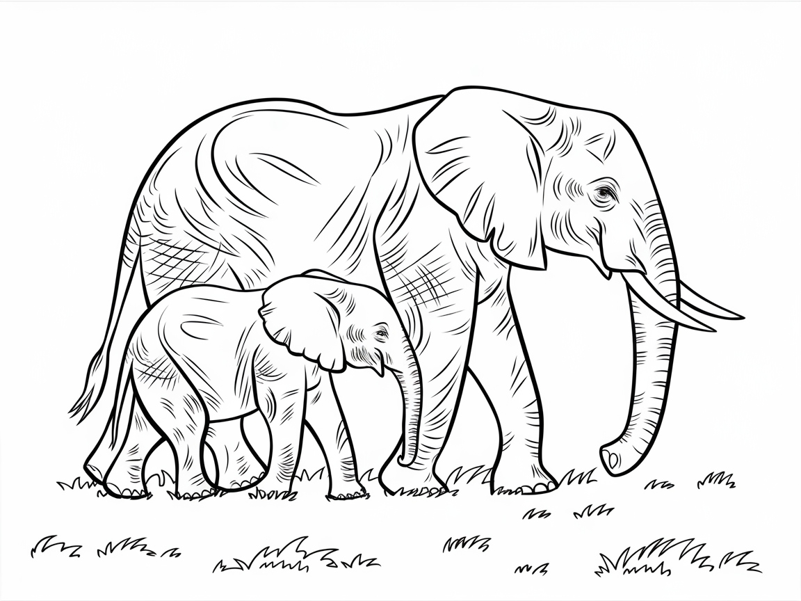 Charming Safari Scene with Elephants