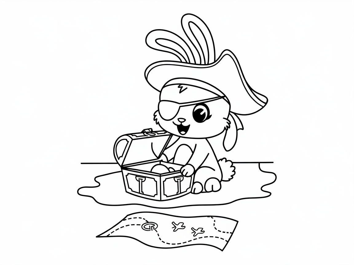 Set Sail with the Pirate Bunny and Treasure Map