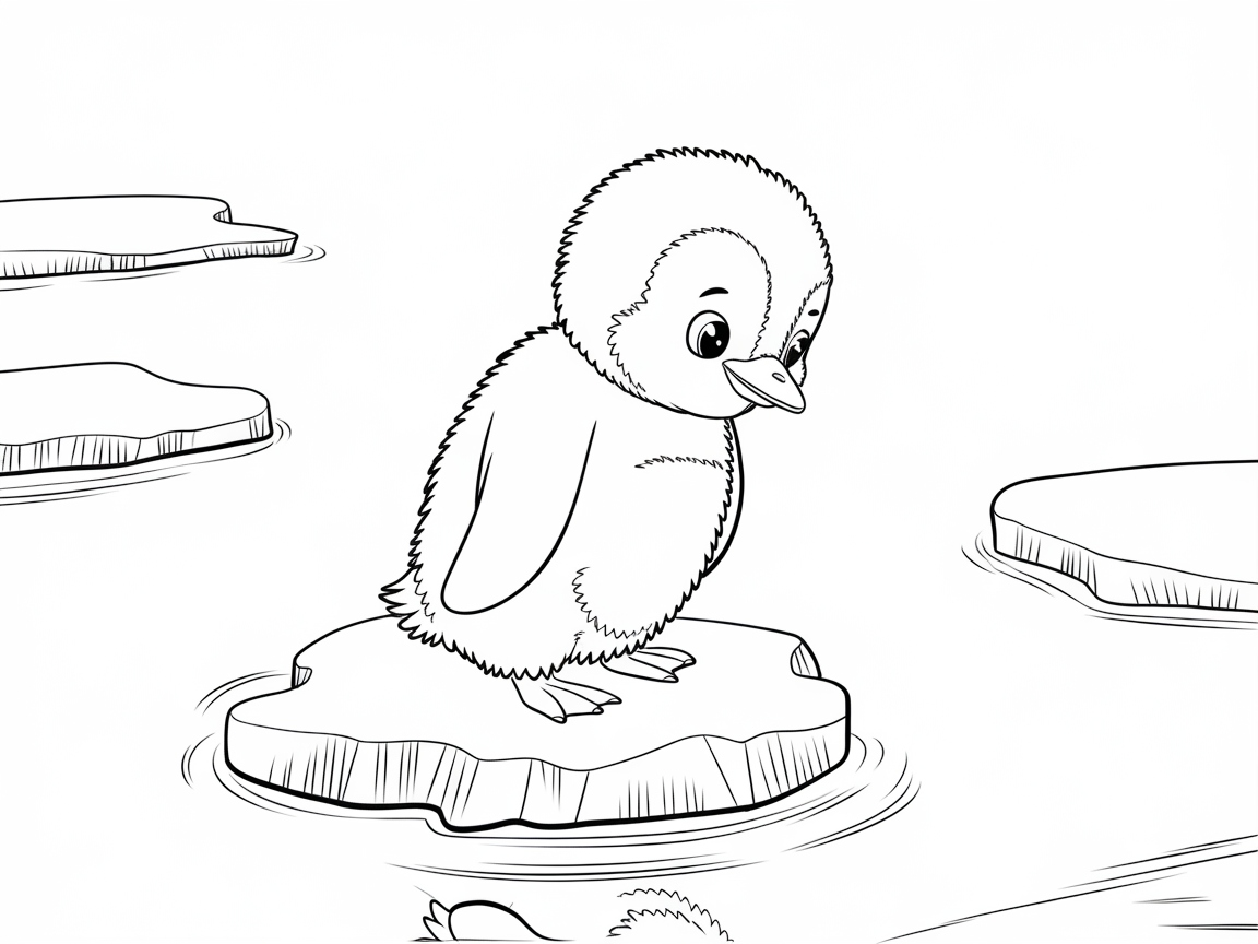 Adorable Baby Penguin on an Ice Adventure