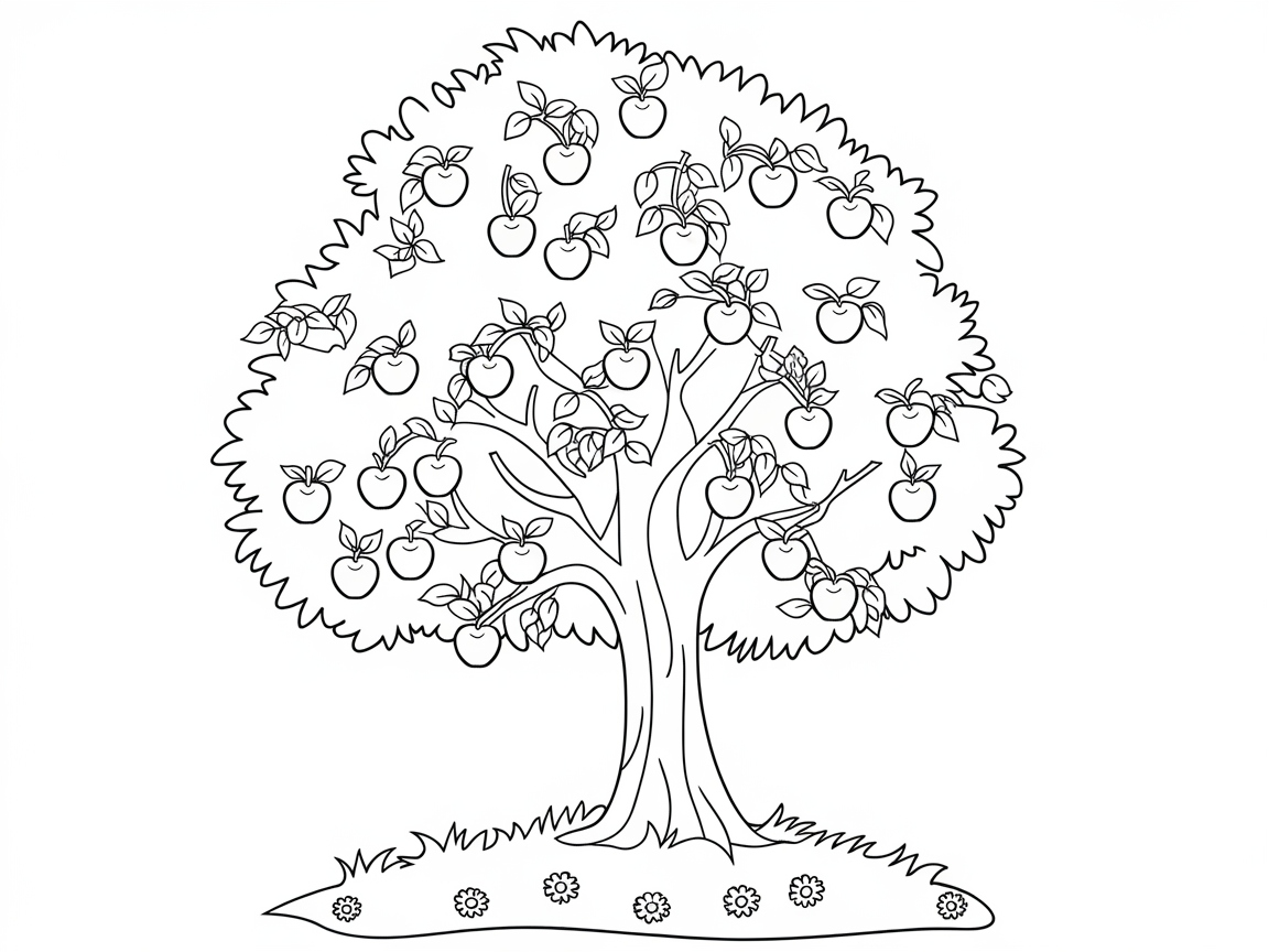 Ready to Color This Classic Apple Tree?