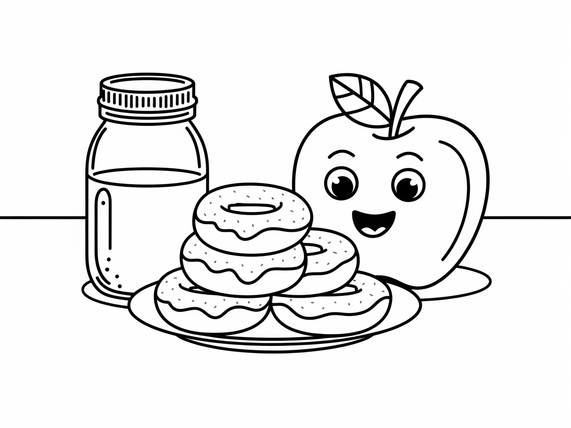 Dive into This Sweet Treat Scene with Donuts and Cider